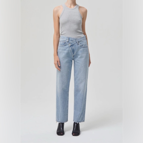 Agolde Denim - AGOLDE Criss Cross Upsized Jean in suburbia medium wash size 26